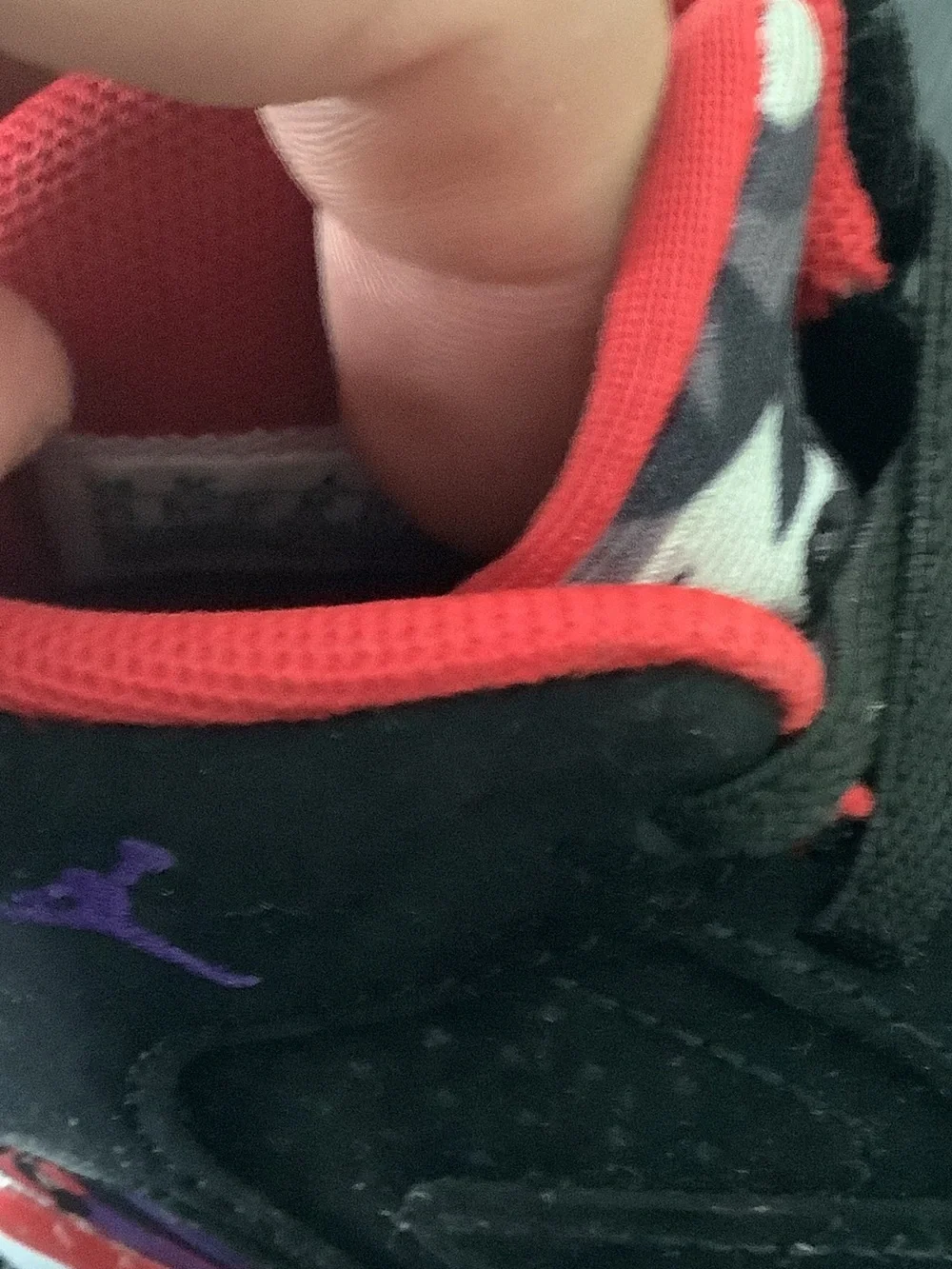 Jordan Kids Black, Red & Purple High-Top Sneakers